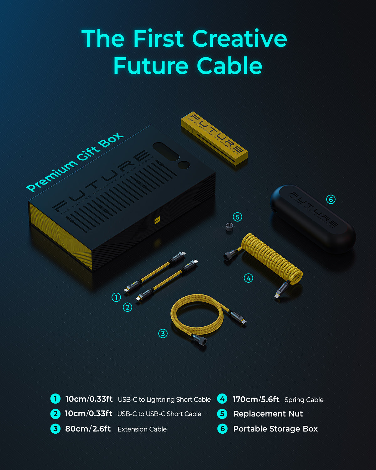 AOHI 240W Modular-Extension Fast Cable Set For Future (0.33~8.53FT) - AOHI Tech